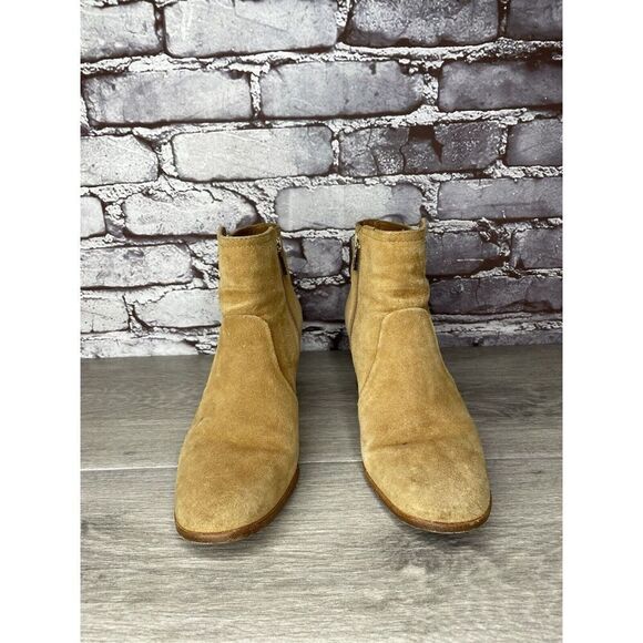 Tory Burch Tan Suede Leather Side Zipper High Heel Booties Women Sz 7.5M US/38EU - Picture 12 of 16